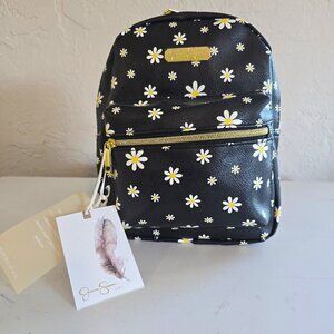 NWT Jessica Simpson Daisy Mini Backpack Black Floral Purse